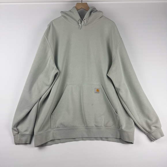 Carhartt Men’s 2XL Loose Fit Hoodie – Light Gray with Sleeve Logo - Picture 1 of 8